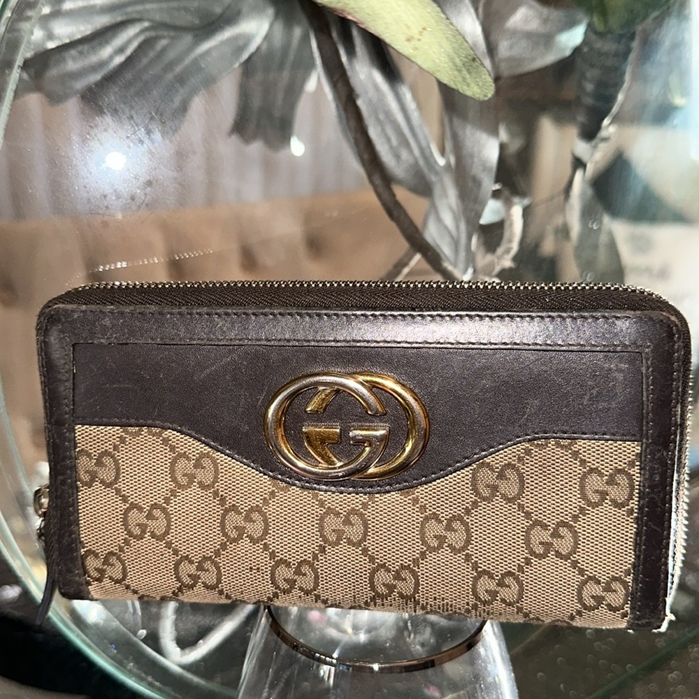 Gucci GG Canvas and Leather Wallet
